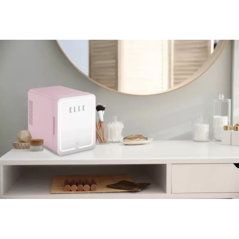 Mini-Kühlschrank mit LED-Makeup-Spiegel Elle ESDAFX04PUEU 4 L, lila