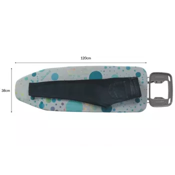 Bügelbrett in voller Größe Vileda — vollwertig Edelstahlbeine 1200×380 mm Bügelfläche Höhe 75–96 cm klappbar Bügeleisenhalter
