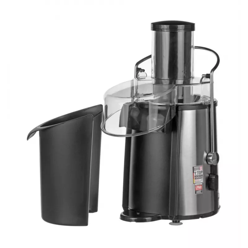 Entsafter CLATRONIC AE 3532 1000 W, Edelstahlgehäuse, 2 L Tresterbehälter, 2 Geschwindigkeiten, Tropfstopp