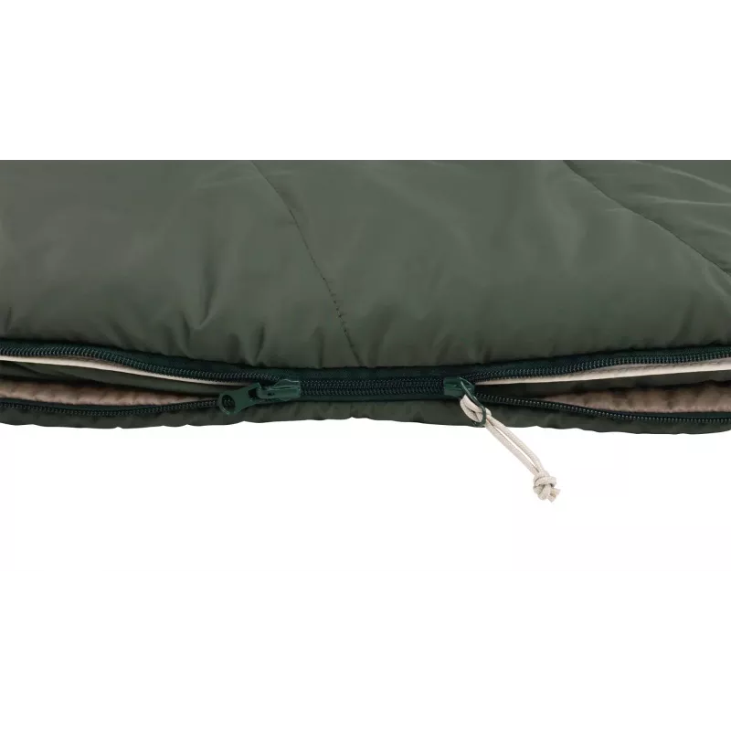 Halbrechteckiger Schlafsack Outwell Caldera Lux — Polyester, 800 mm breit, 2200 mm lang, maximale Körpergröße 190 cm, Grün