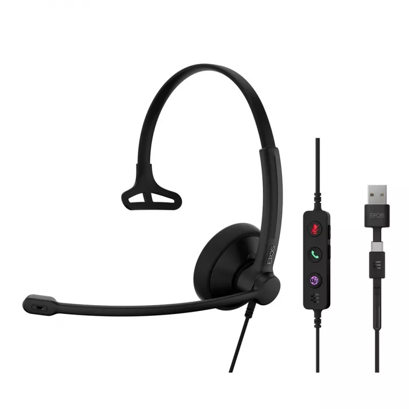 Headset EPOS IMPACT 100 MS Mono USB-C+A Kabelgebunden Leichtgewicht 51g