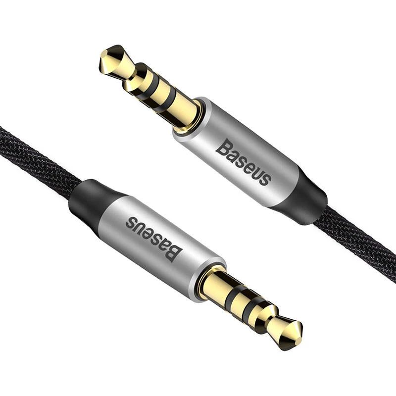 Baseus Yiven Audio-Kabel 3,5-mm-Klinkenstecker M30 1,5 m Silber + Schwarz