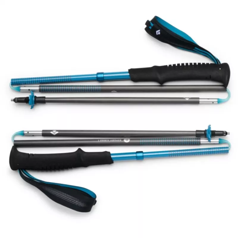 Trekkingstöcke Distance Carbon Z, Fitnessgerät Anthrazit/Blau, 1 Paar, 105 cm