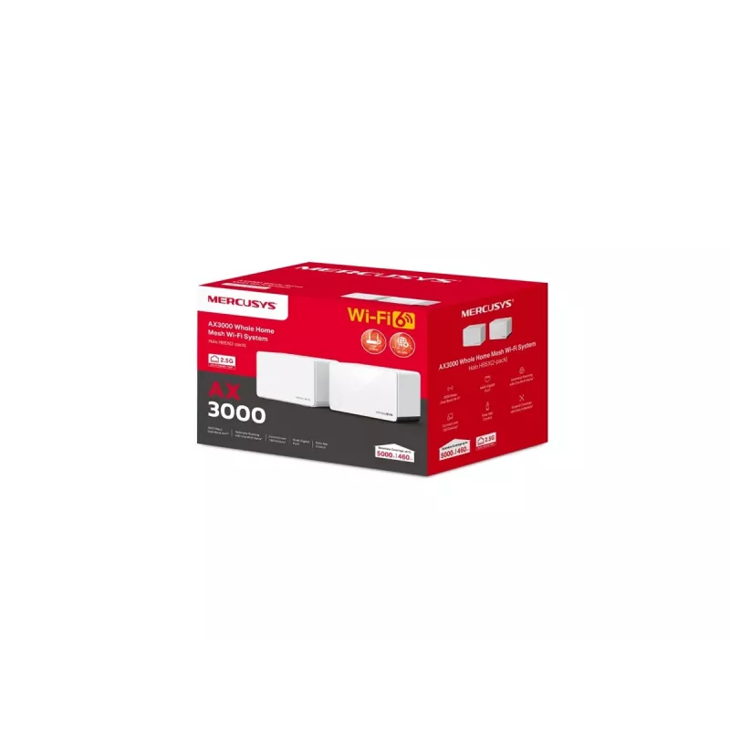 Wireless Router MERCUSYS Halo H85X 2-Pack Dual-Band Wi‑Fi 6 bis zu 3000 Mbit/s Mesh-System