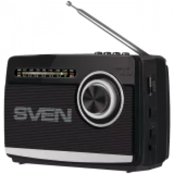 Lautsprecher SVEN SRP-155, schwarz (3W, Bluetooth, FM/AM/SW, USB, microSD, Taschenlampe, Akku)