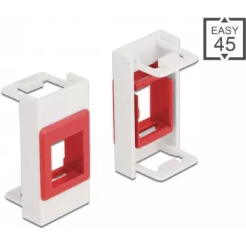 Keystone-Halter DeLOCK Easy 45 Modul 22,5 x 45 mm weiß/rot