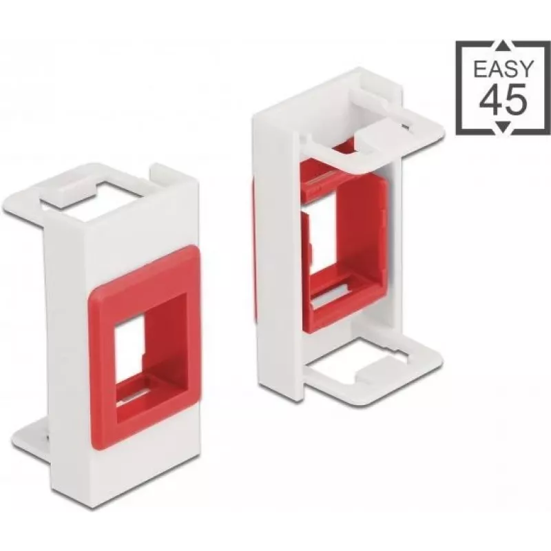 Keystone-Halter DeLOCK Easy 45 Modul 22,5 x 45 mm weiß/rot