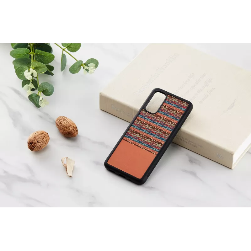 Handyhülle man and wood Galaxy S20 braun kariert schwarz – Schutzhülle für Samsung Galaxy S20