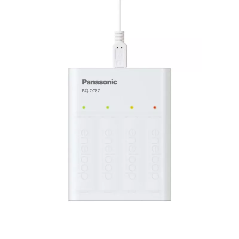 USB-Ladegerät PANASONIC Eneloop Smartplus BQ-CC87 + 4x AA 2000 mAh (K-KJ87MCD40USB)
