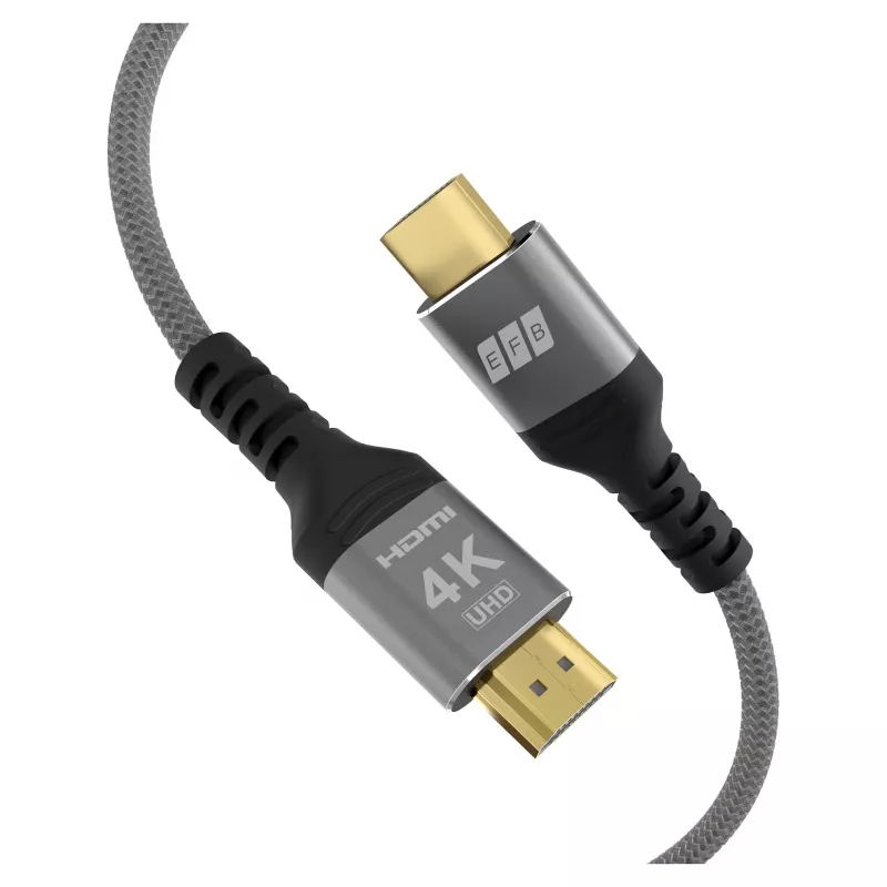 EFB Elektronik HDMI-Kabel High-Speed mit Ethernet 4K60Hz Grau - Kabel - Digital/Display/Video (HDMI-20-00002)