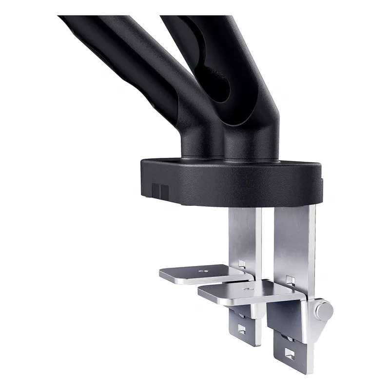 Monitorhalterung DIGITUS Dual-Design für 2 × 35-Zoll-Bildschirme, Klemme, 2 × 10 kg, VESA 75×75–100×100, Neigung -45–90°