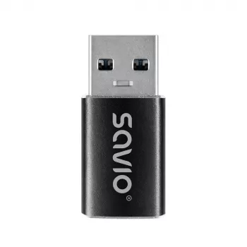 Savio AK-81 Videokabel-Adapter USB Type-C USB Type-A Schwarz