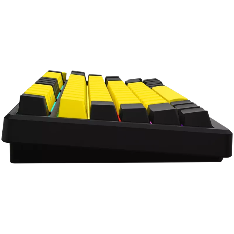 Kabellose mechanische Gaming-Tastatur LORGAR KBP7075W — Schwarz/Gelb, EN-Layout