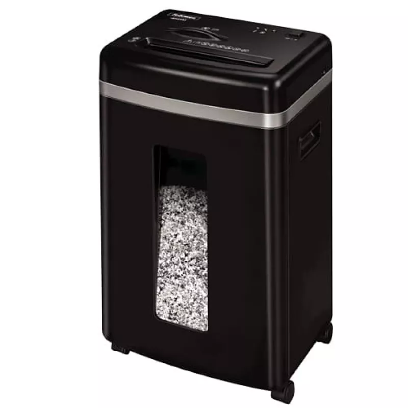 Aktenvernichter Fellowes Powershred 450M Micro-cut, 9-Blatt-Kapazität, 2 x 12 mm, 22-Liter-Auffangbehälter, schwarz