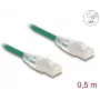 Netzwerkkabel DeLOCK RJ45 Cat.6A Stecker zu Stecker 0,5 m grün