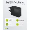 Indoor-Ladegerät Goobay 61757 Schnellladung USB Type-C 2 Ports Schwarz