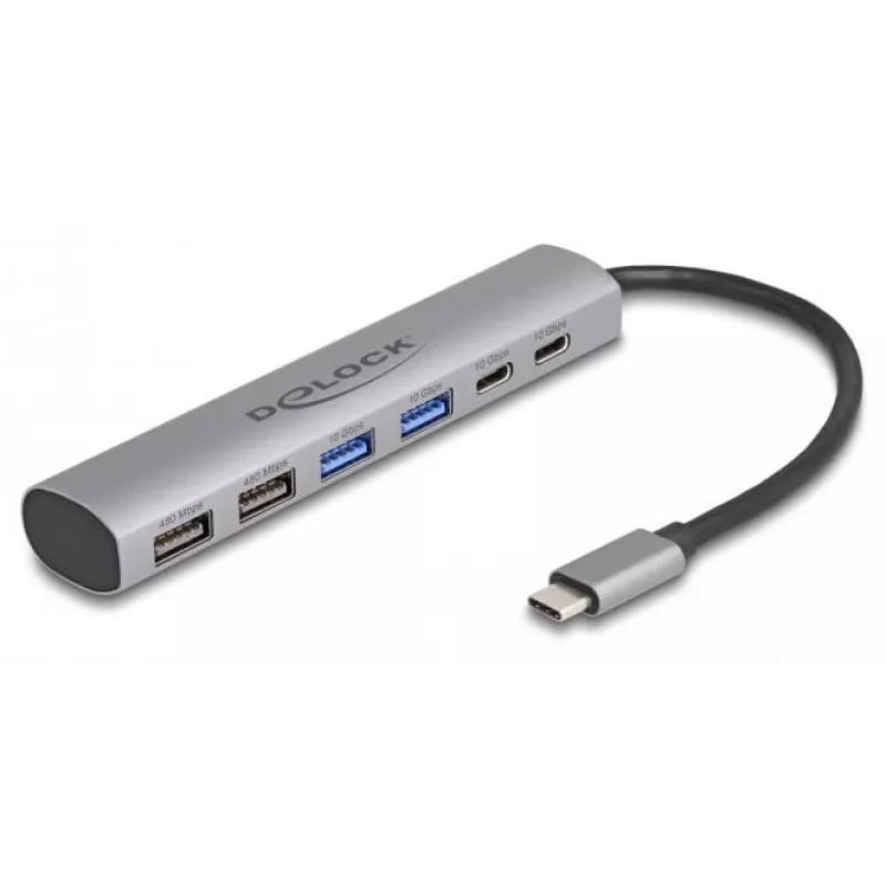 DeLOCK 64232 Laptop-Dock kabelgebunden USB 3.2 Gen 1 Typ-A Typ-C Grau