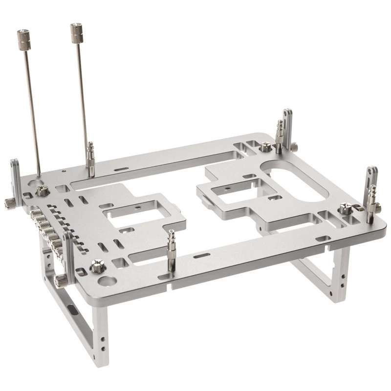 Mini-Banktischgehäuse Streacom BC1 Mini V2 silber — kompakter Open-Frame-Rahmen