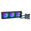 All-in-One-Flüssigkeitskühler ENDORFY Navis F360 ARGB Schwarz — 360-mm-Radiator, 3x 120×25 mm Lüfter, 250–1800 U/min, Pumpe 1600–2600 U/min, Unterstützung für LGA 1700/AM5/AM4