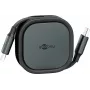 Wentronic goobay Selbstaufrollendes USB-C-Kabel schwarz/silber 15W im robusten Gehäuse – Kabel – Digital/Daten (77424)