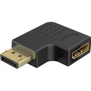 Goobay DisplayPort abgewinkelter Adapter 90° Links schwarz (77132)