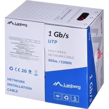 Netzwerkkabel Lanberg LCU6-10CC-0305-R U/UTP 305 m Rot