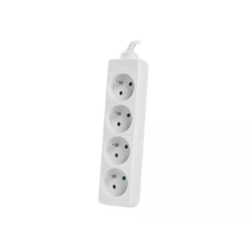 Steckdosenleiste 1,5 m, weiß, 4 Steckdosen, Kabel aus massivem Kupfer