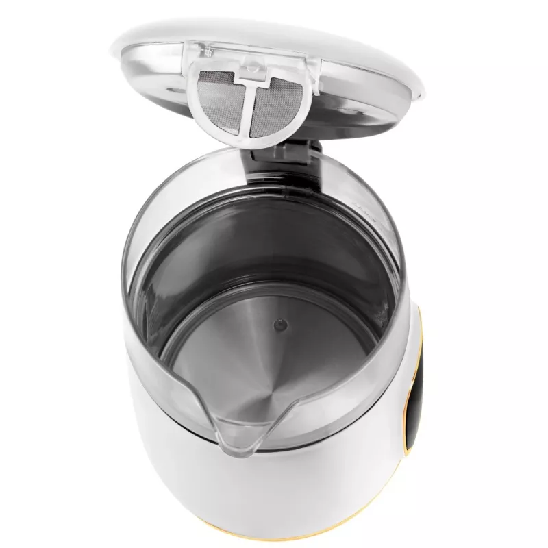 Wasserkocher Adler AD 1305WG — 1,7 l, 2200 W, Glas/Kunststoff, Weiß/Gold/Transparent