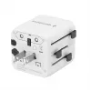 Universeller Reiseadapter GEMBIRD TPA-INT-01-W — Eingang 100–250 V, Typ-G-Stecker, kompakte Abmessungen 84×56×85 mm