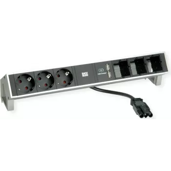 Desk2 3Schuko 3ABD USB Charger Edelstahl (902.449)