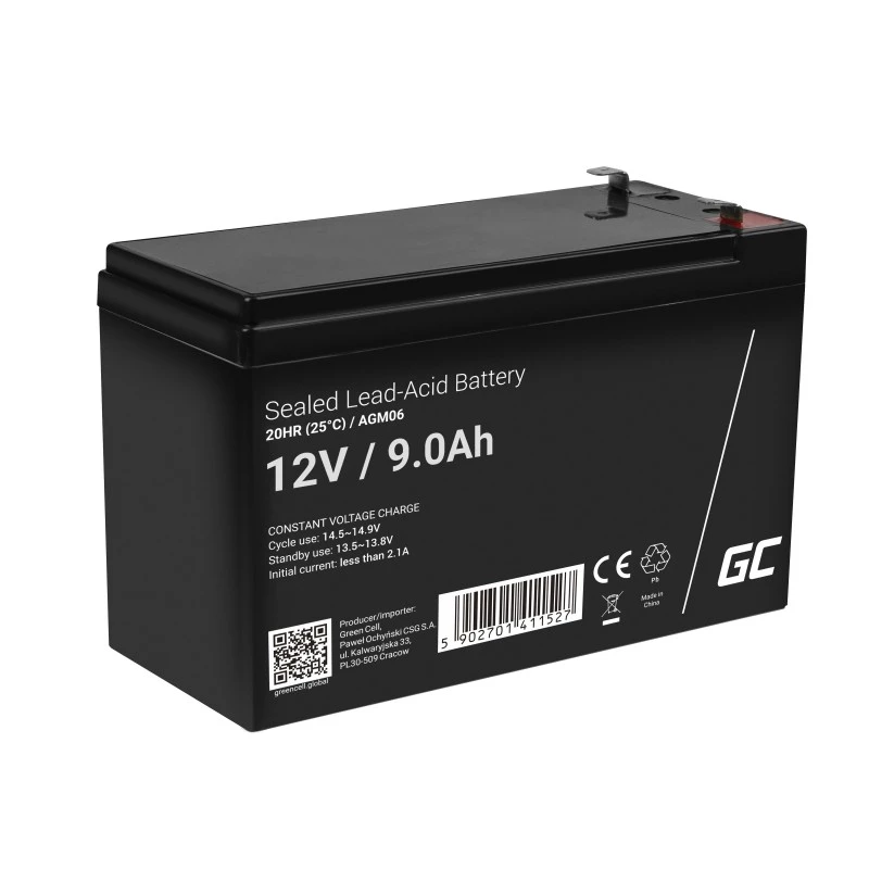USV-Batterie Grün Cell AGM06 — 12 V 9 Ah Blei-Vlies (VRLA) 95 × 151 × 65 mm, 2,3 kg