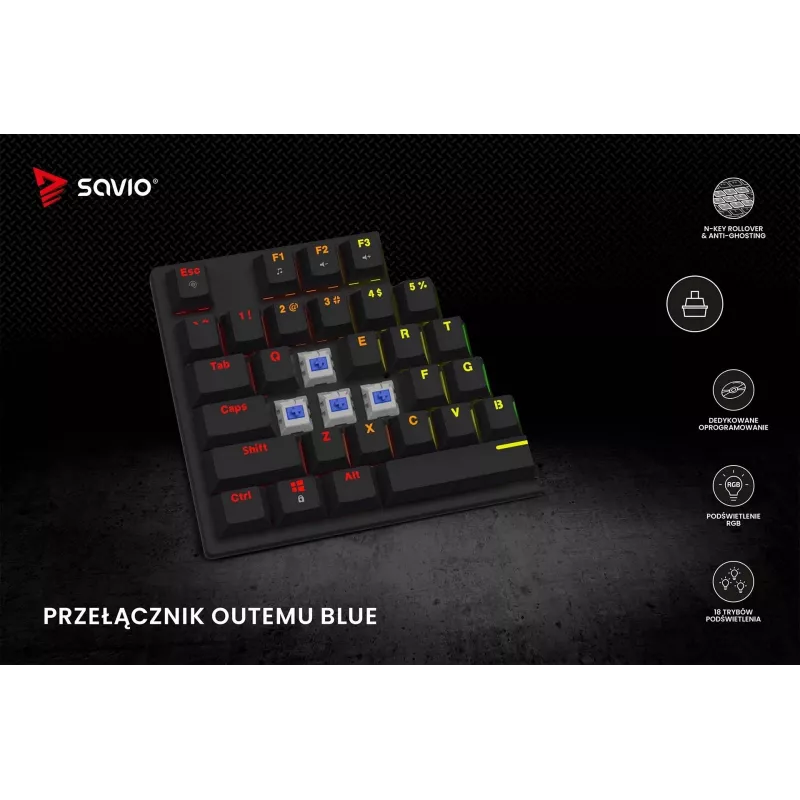 Mechanische Tastatur RGB Tempest X2 Outemu Blue Savio Savgk-tempest X2 Bl