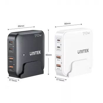 UNITEK P1229AWH01-EU Ladegerät für Mobilgeräte Universal Weiß AC Schnellladen Innenbereich