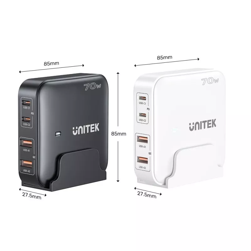 UNITEK P1229AWH01-EU Ladegerät für Mobilgeräte Universal Weiß AC Schnellladen Innenbereich