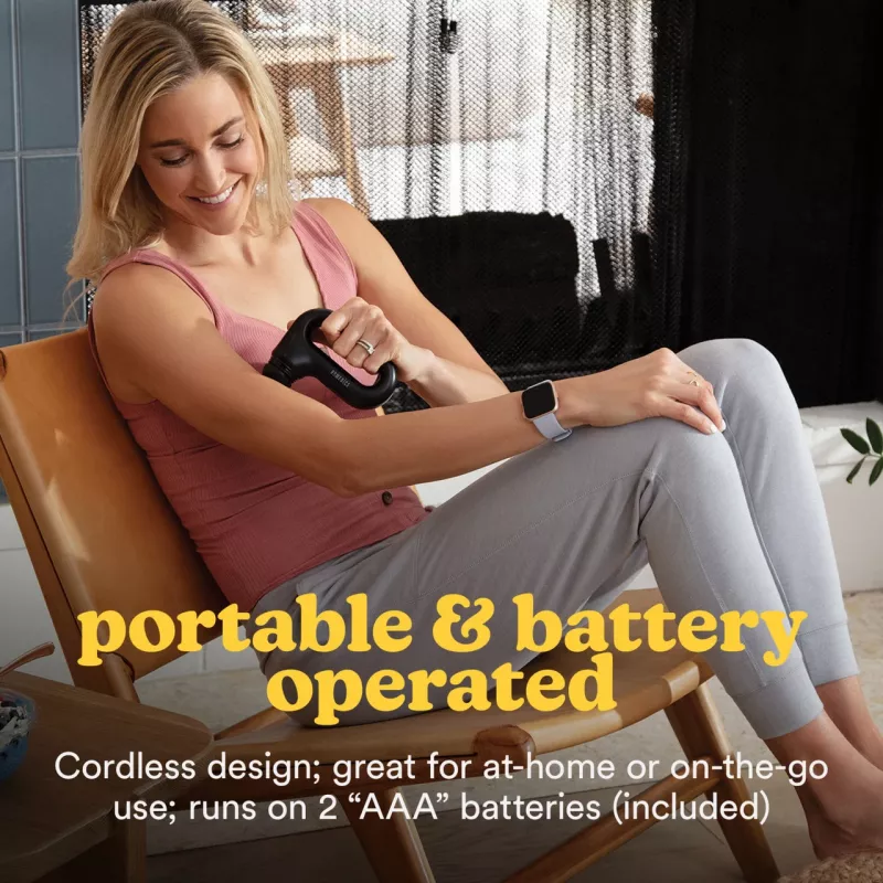 Tragbare Vibrations-Massagepistole HoMedics HHP-120BK – kompakter wiederaufladbarer Perkussionsmassagegerät