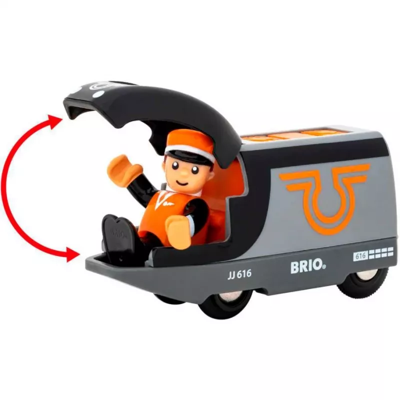 Personenzug BRIO 63604700 orange-schwarz, Holzspielzeugzug-Set, kompatibel mit BRIO-Schienen