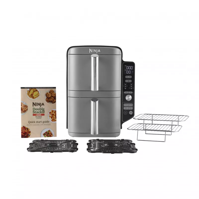 Ninja SL400EU Fritteuse Double 9,5 L 2470 W Heißluftfritteuse Schwarz, Grau