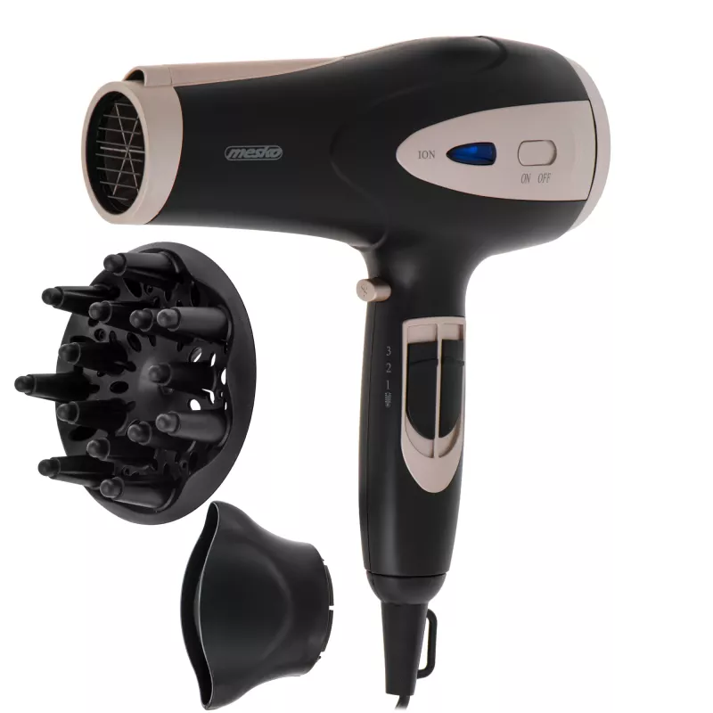 Adler Mesko MS 2287 Haartrockner 2400 W Schwarz, Champagner
