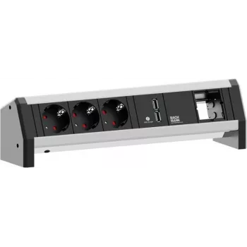 BACHMANN DESK 3x Schutzkontakt-Steckdose 1x USB-Ladegerät 1x ABD GST18 (902.0253)