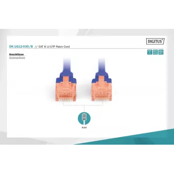 Digitus DK-1612-030/B RJ45 Netzwerkkabel Patchkabel CAT 6 U/UTP B