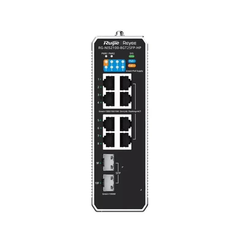 Ruijie Networks RG-NIS2100 Managed L2 Gigabit Ethernet (10/100/1000) Power over Ethernet (PoE) Schwarz, Edelstahl