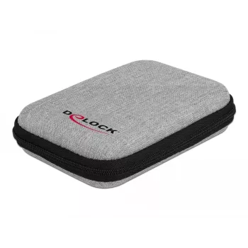 DeLOCK Schutztasche für 2,5-Zoll-SSDs, externe Gehäuse und Festplatten bis 12 x 8 x 2 cm