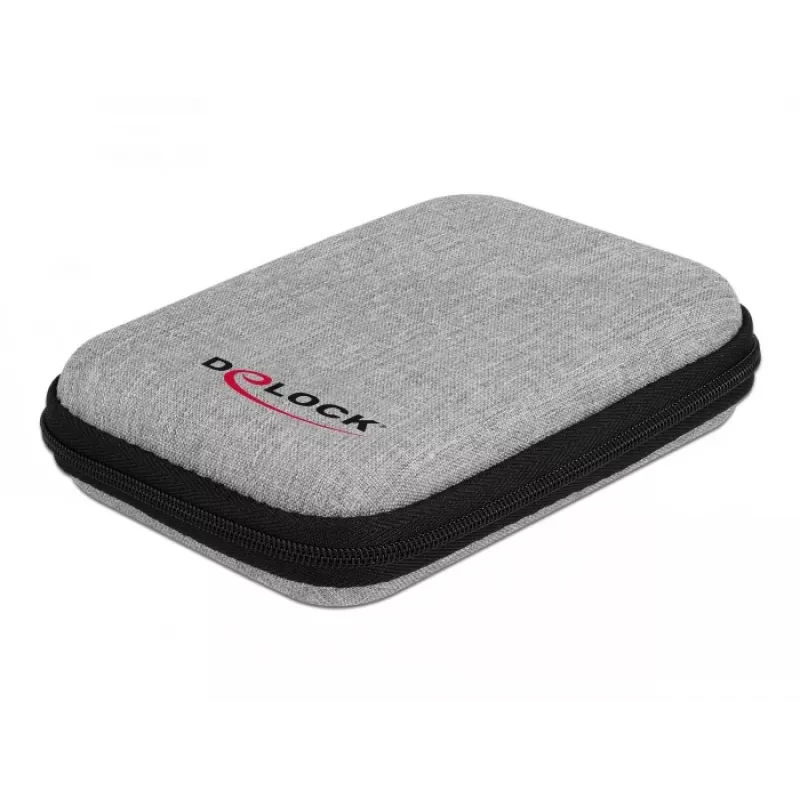 DeLOCK Schutztasche für 2,5-Zoll-SSDs, externe Gehäuse und Festplatten bis 12 x 8 x 2 cm