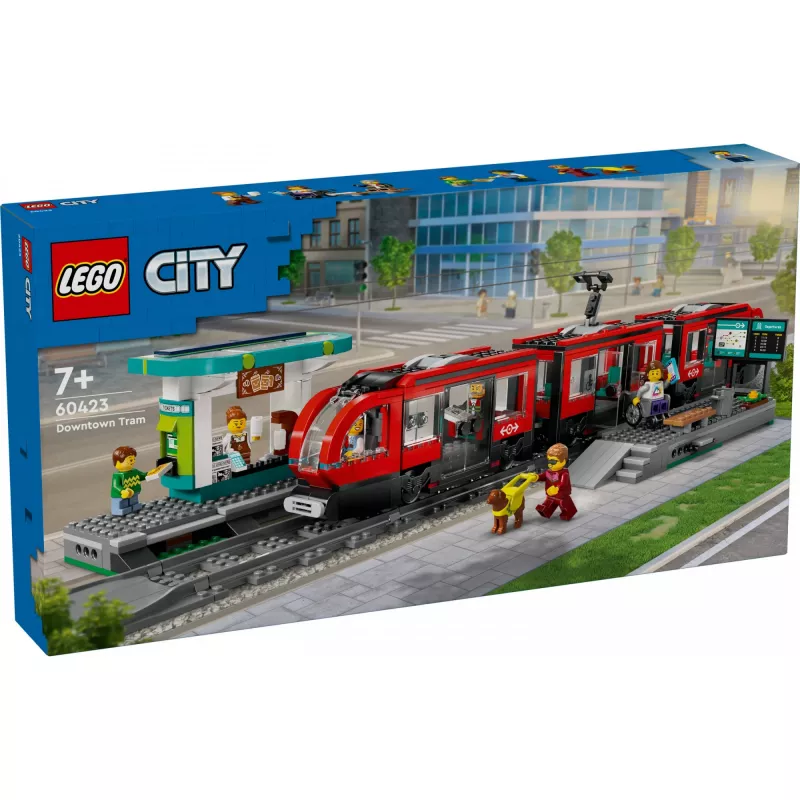 LEGO City Straßenbahn und Station Rollenspiel-Bauset für Kinder mit Spielzeug-Straßenbahn, Geschenk für Jungen und Mädchen ab 7 Jahren, die Fahrzeuge lieben