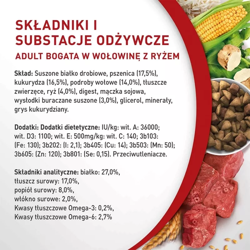 Trockenfutter für Hunde Purina Nestle Mini Adult Rind & Reis 800 g – Trockenfutter für kleine ausgewachsene Hunde, 27 % Protein, 17 % Fett