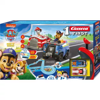 CARRERA Rennbahn First Paw Patrol Race N Rescue 3,5 m – Slotcar-Rennbahn-Set