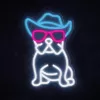 Neon Lights MANTA SNL114MT Bulldog mit Brille Neonschild