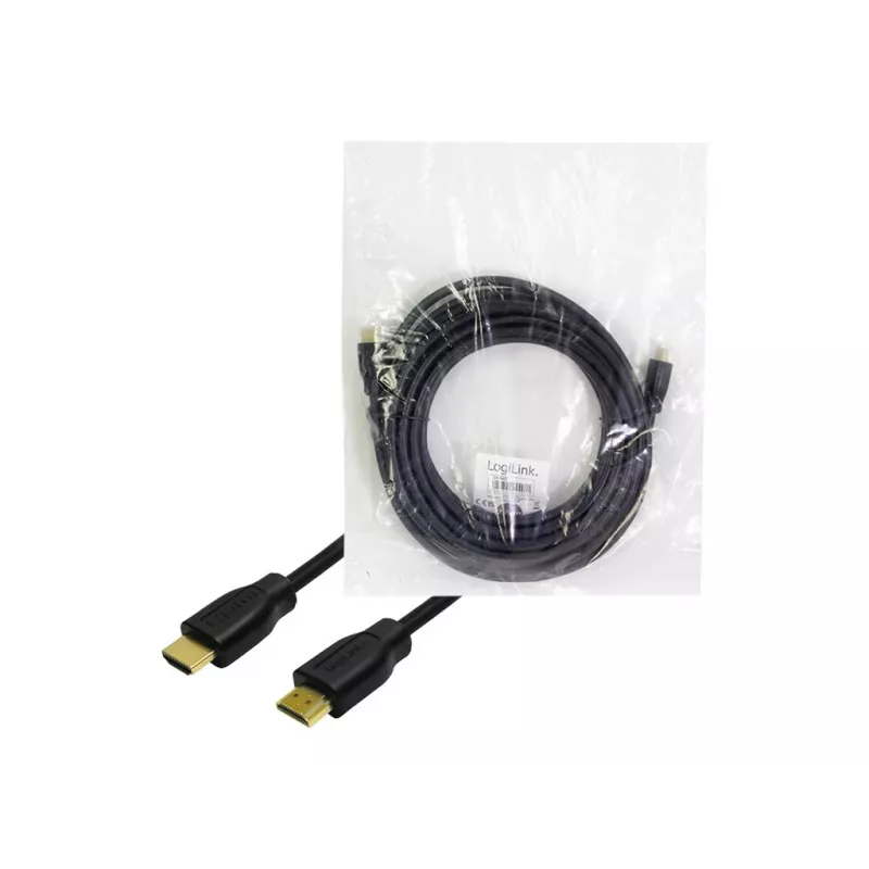 LogiLink CH0053 HDMI-Kabel Schwarz 10m 4K UHD HDMI-a Stecker auf HDMI-a Stecker