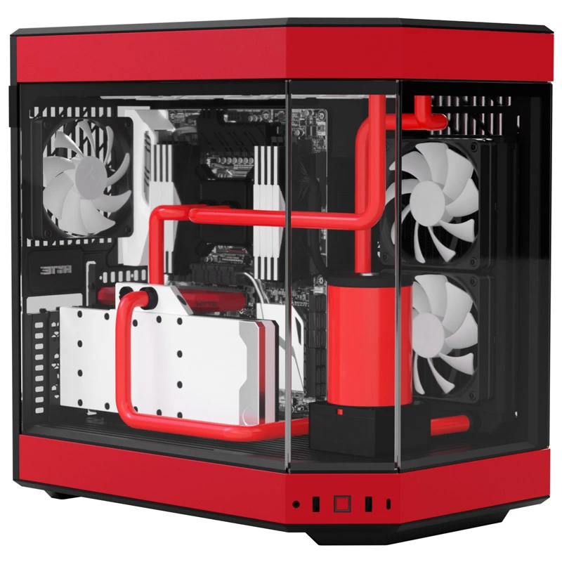 HYTE Y60 Midi Tower Schwarz, Rot