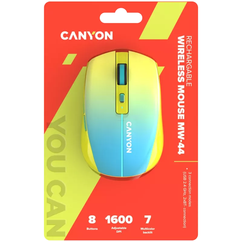 CANYON Maus MW-44 Wireless Charge Gelb Blau